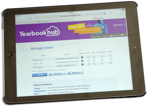 Manage Users in Yearbook Hub