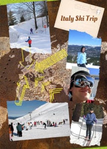 italy ski trip yearbook page