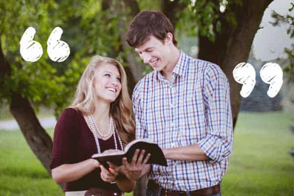 yearbook comments guide couple looking at yearbook