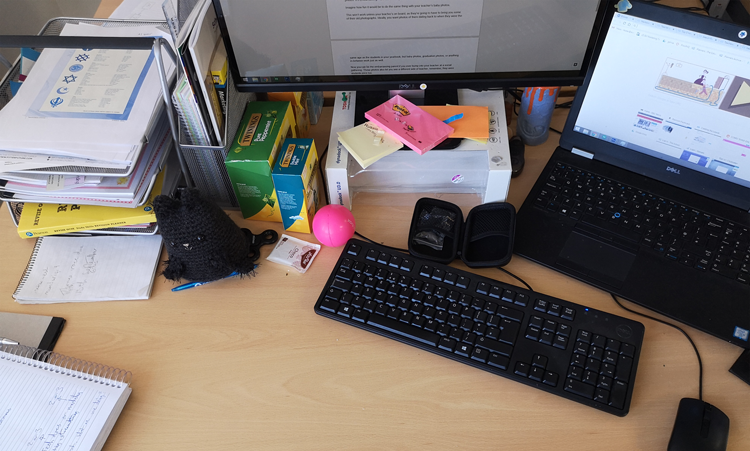 Messy Desk Yearbook Photo