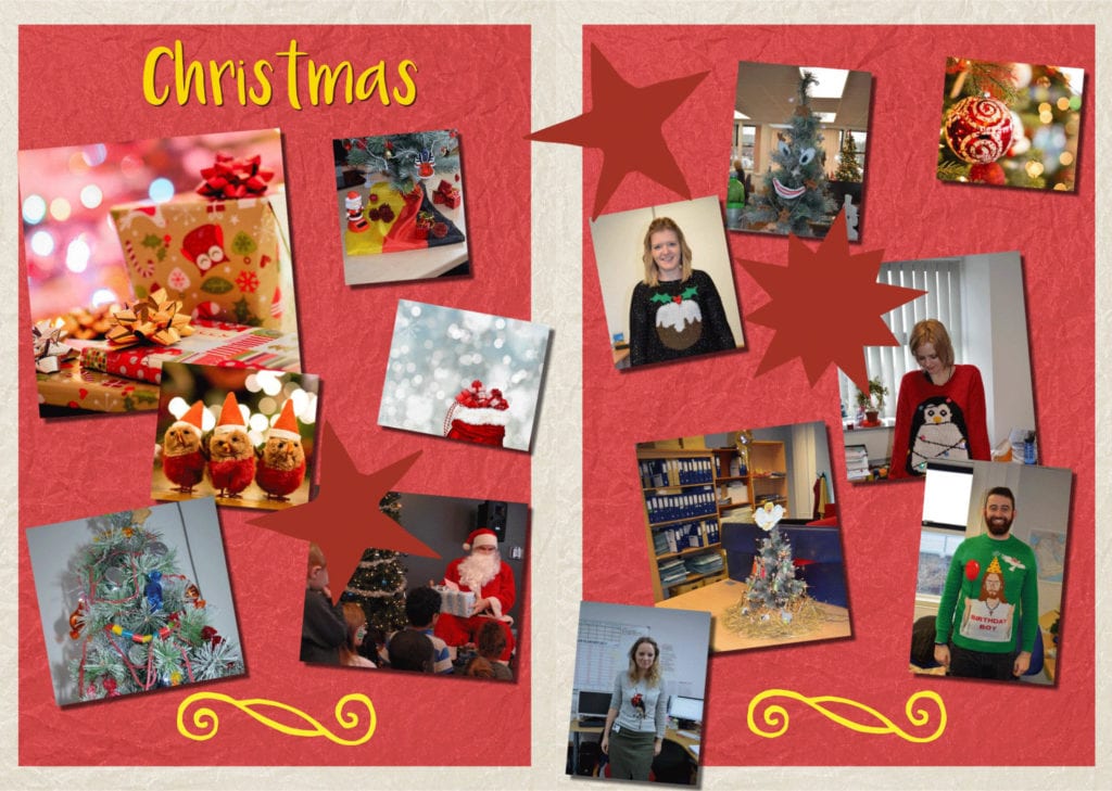 Yearbook Page Idea: Christmas Festivities 1 spc yearbook staff wearing christmas jumpers