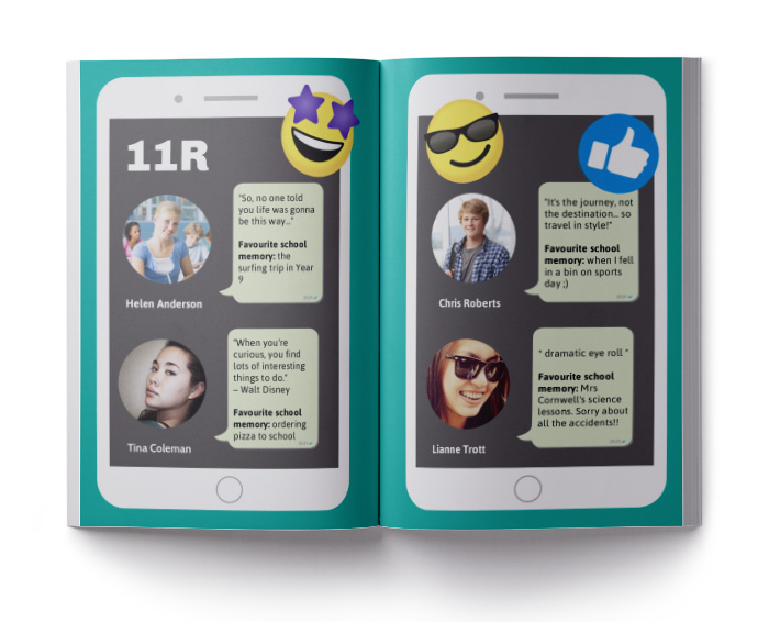 social media yearbook layout