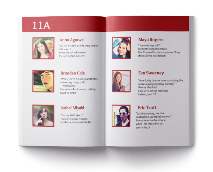 minimalist yearbook layout