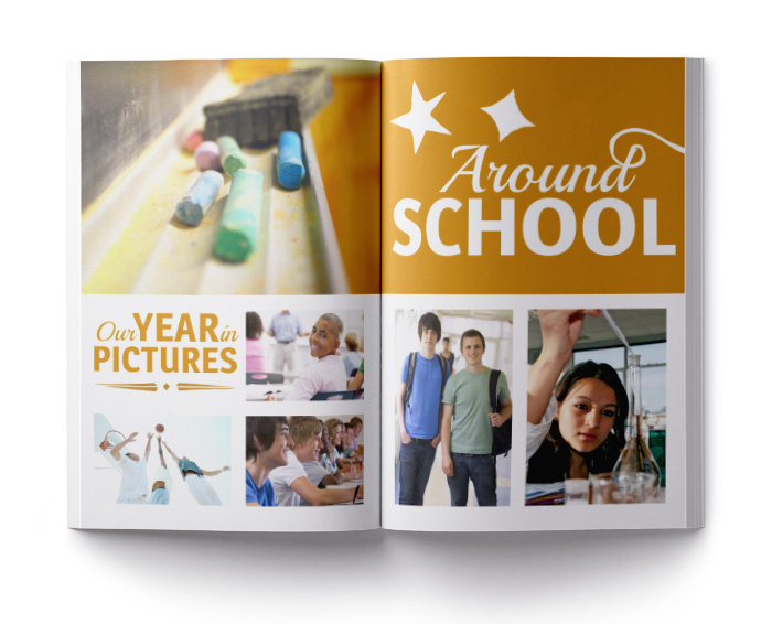 half-and-half yearbook layout
