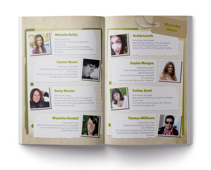 scrapbook yearbook layout