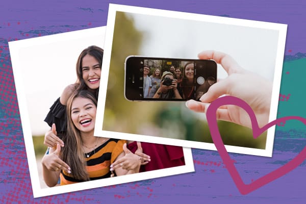 Photos of taking yearbook photos on smartphone