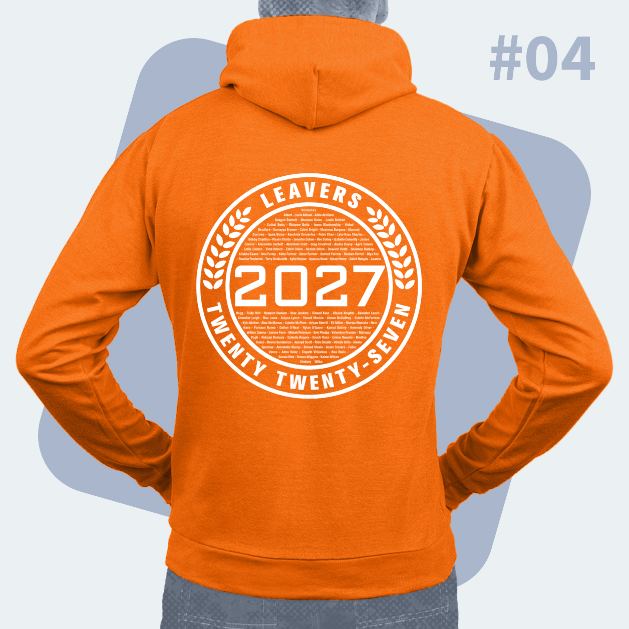 Example of hoodie back design